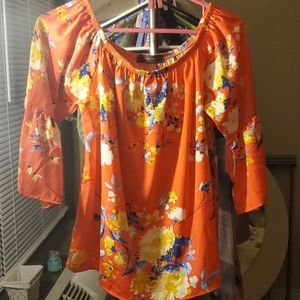 Orange Floral Top